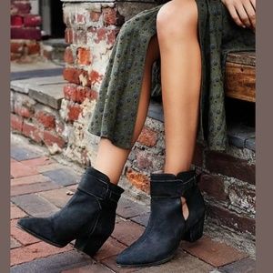 Free People black leather booties